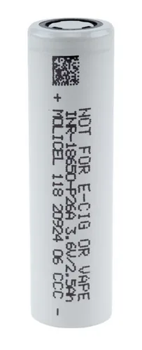 Molicel INR18650-P26A 2,600mAh 3.6V: genuine Li-ion cell, photo 2